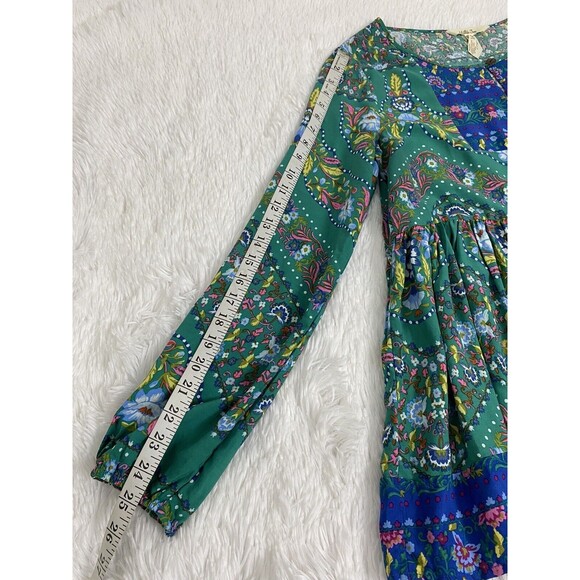 Matilda Jane Womens Top Size M Evergreen Boho Floral Long Sleeves Keyhole Front - Picture 9 of 14